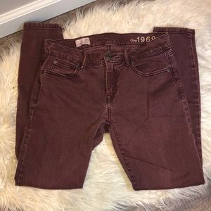 Red GAP skinny jeans